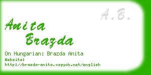 anita brazda business card